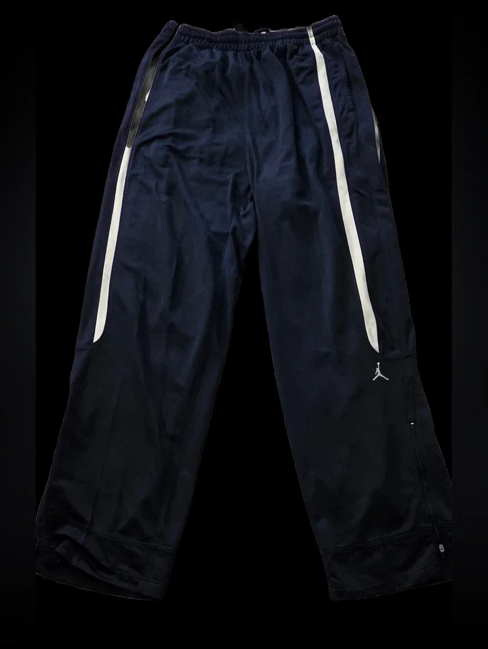 Jordan Navy Blue Track Pants with White Stripes